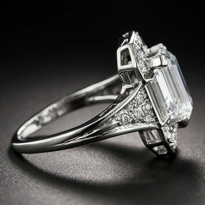 Rectangular Zircon Ring Female Ring Accessories