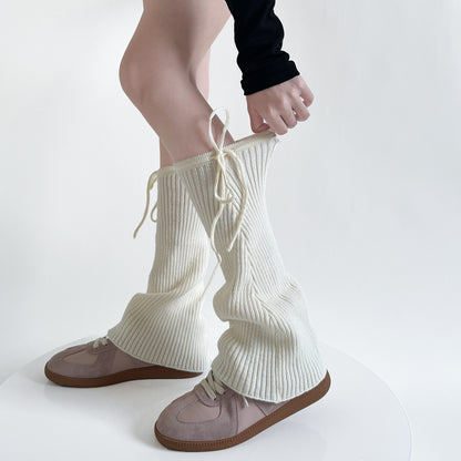 Pure Color Micro-la Pile Style Leg Warmer Milk White Calf Socks Spring And Autumn