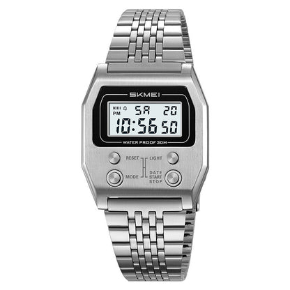 Retro Digital Minimalist Trendy Waterproof Mens Watch Multi-function Digital Watch For Men
