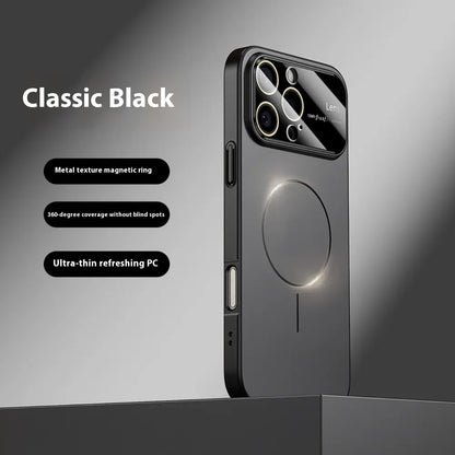 Large Window Frosted Fine Circle Magnetic Drop-resistant Phone Case