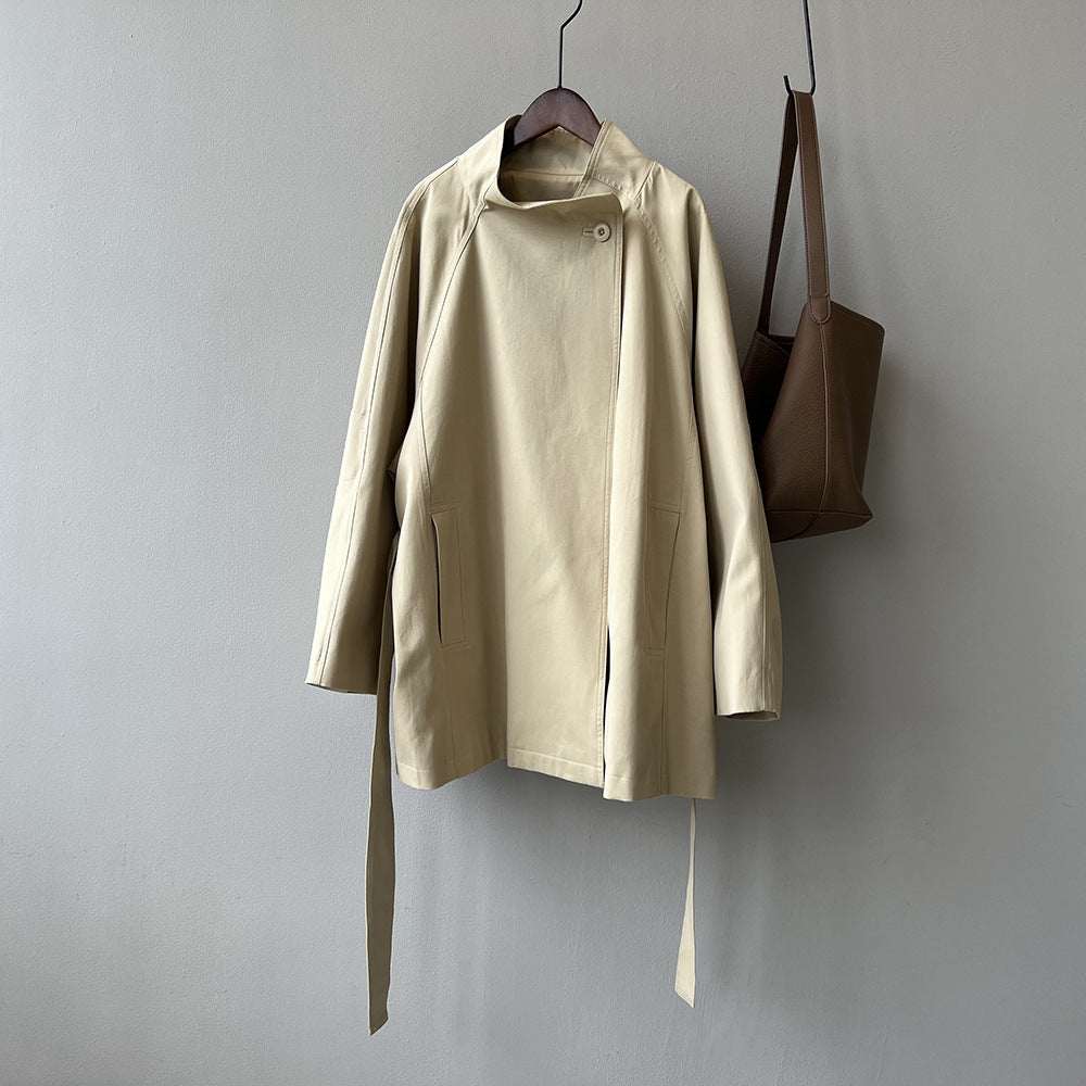 Retro Mid-length Windbreaker Women&