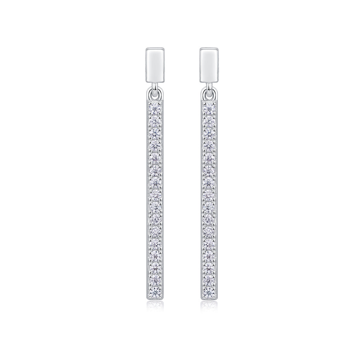 Jumping Diamond Set Moissanite Silver Earrings Luxury Fashion Diamond Earrings Stud Earrings
