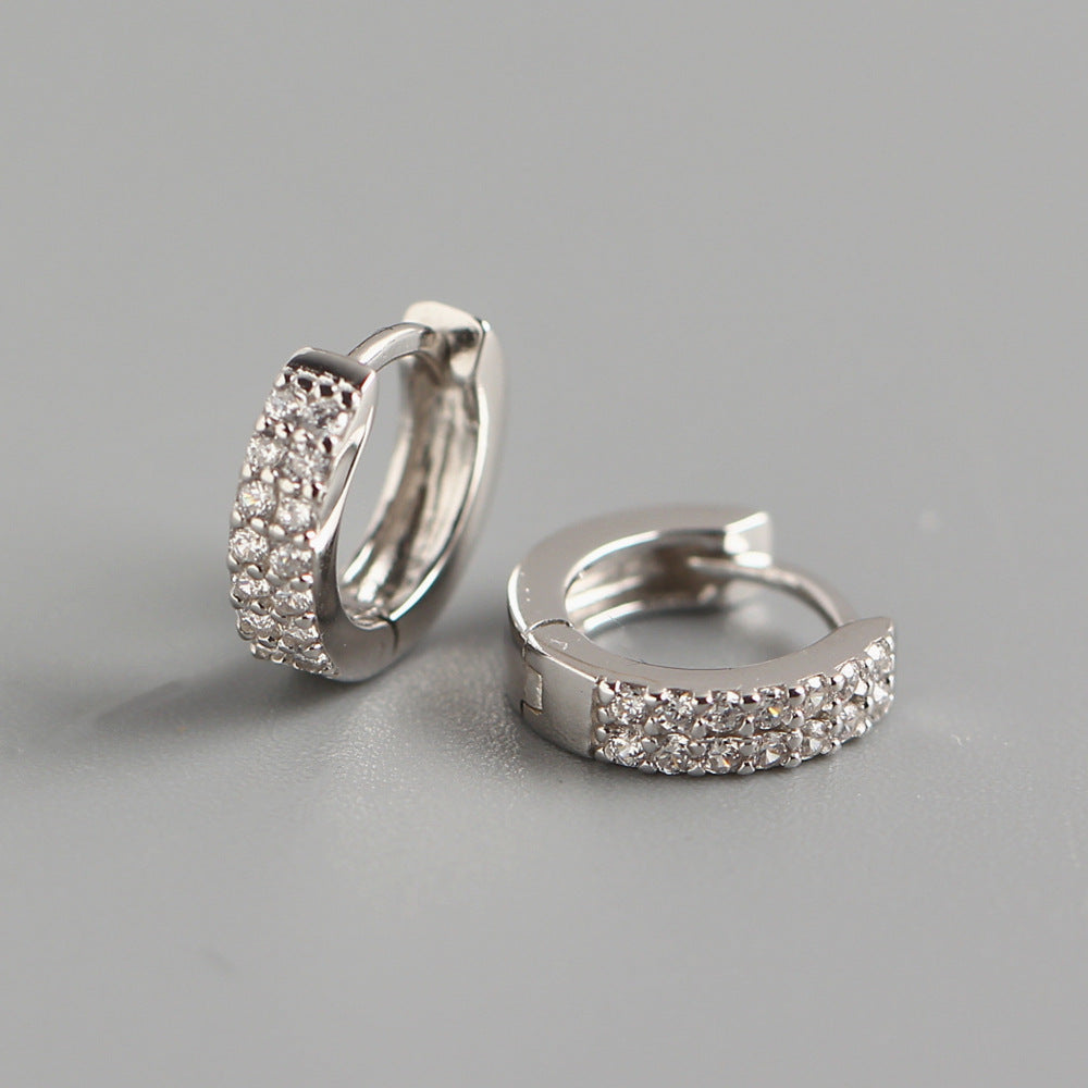 Double row diamond wild ear ring