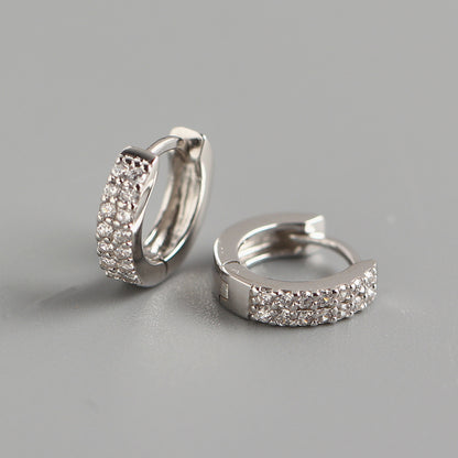 Double row diamond wild ear ring