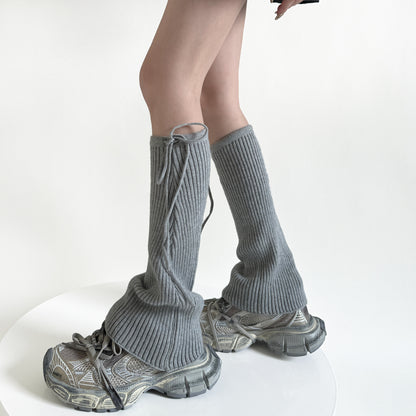 Pure Color Micro-la Pile Style Leg Warmer Milk White Calf Socks Spring And Autumn