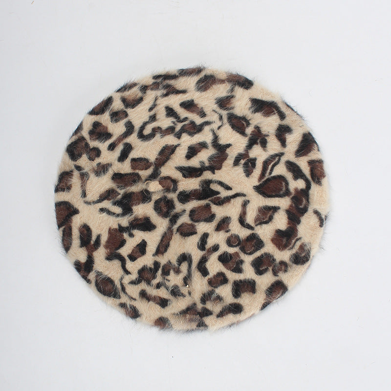 Retro Beret Leopard Painter Hat Super Versatile