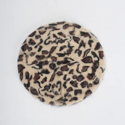 Retro Beret Leopard Painter Hat Super Versatile