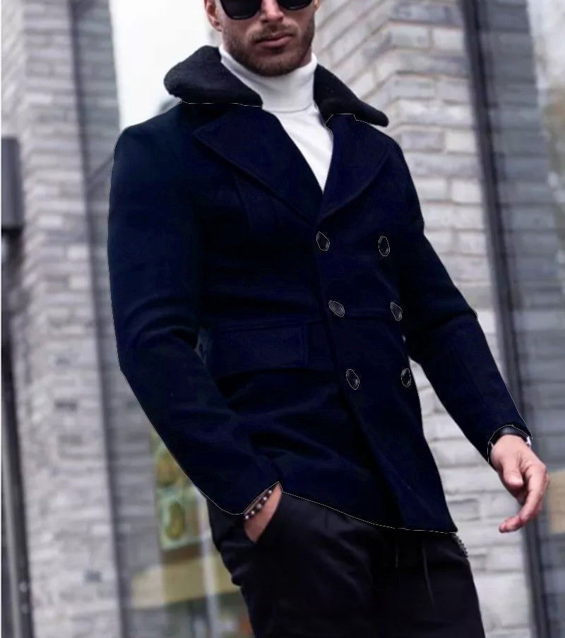 Fur Collar Coat Suit Coat Men&