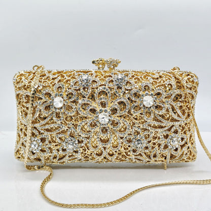 Full-Strass Evening Clutch With Diamond-Inlaid Design For Banquets