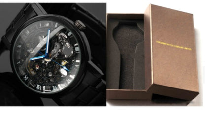 Mechanical watch automatic mechanical watch All black men&