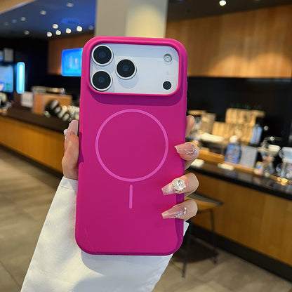 Simple Large Hole Fine Circle Silicone Magnetic Phone Case