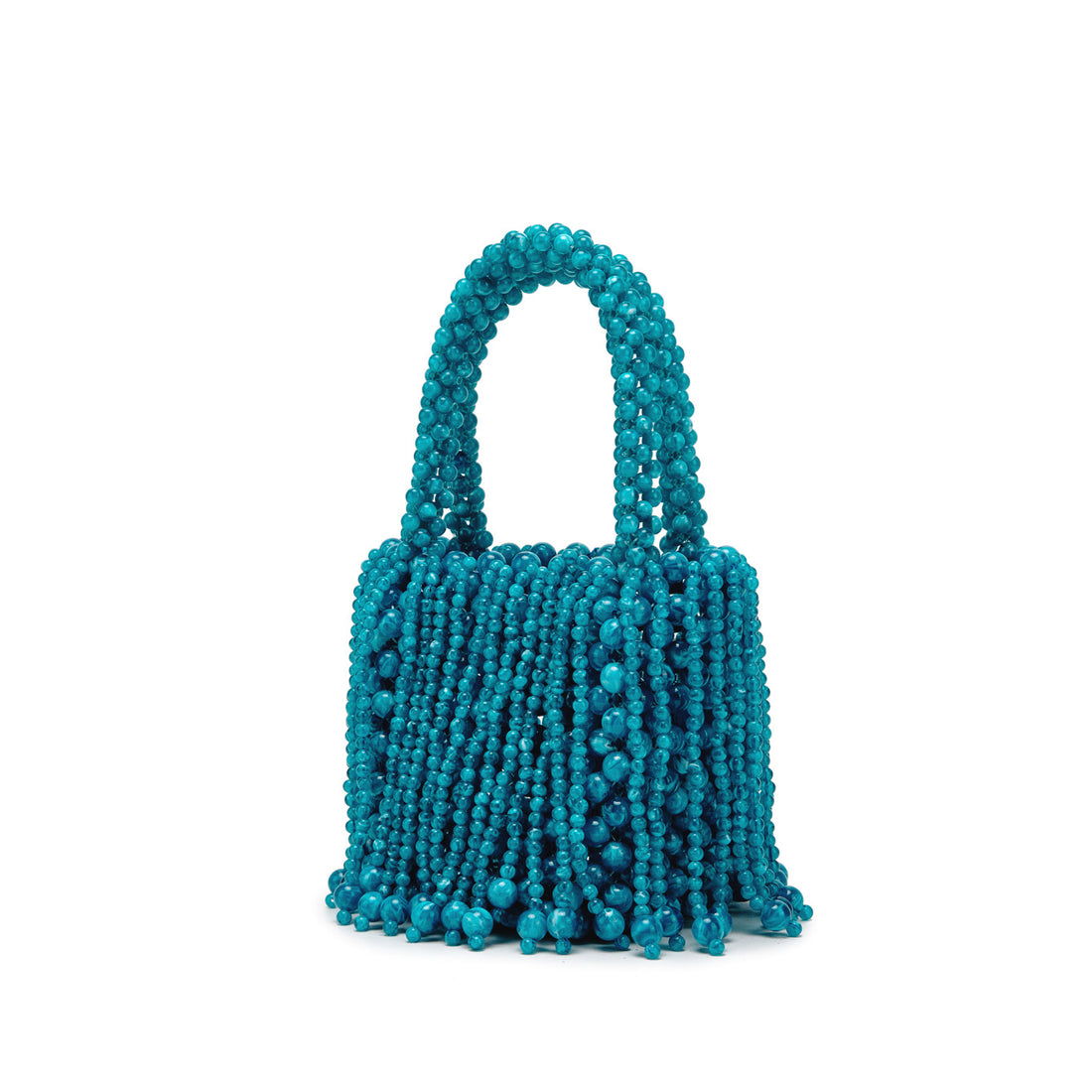 Handmade Dual-color Amber Acrylic Cat-eye Bead Pure braided Bag