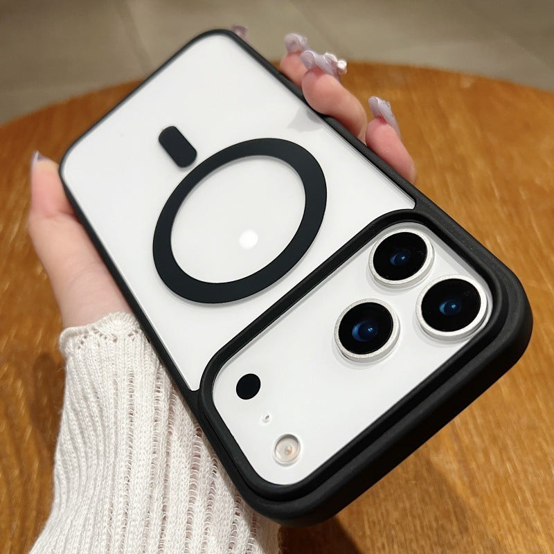Magnetic Acrylic Transparent Large Hole Silicone Drop-resistant Phone Case