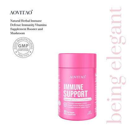 Natural Herbal Immune Defense Immunity Vitamins Supplement Booster And Mushroom Supplement With Lion&