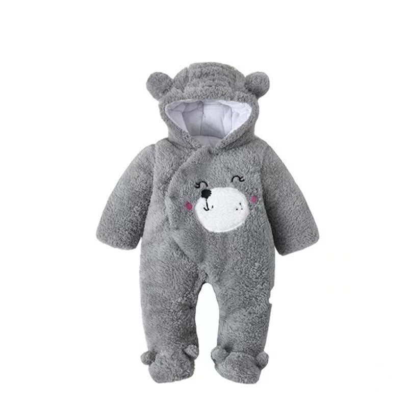 Season Baby Thickened Jumpsuit Shu Cotton Velvet Jumpsuit Newborn Winter Baby &amp; Kids Clothes Romper