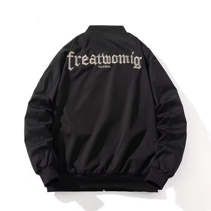 Thickening Embroidery Pilot Jacket Men