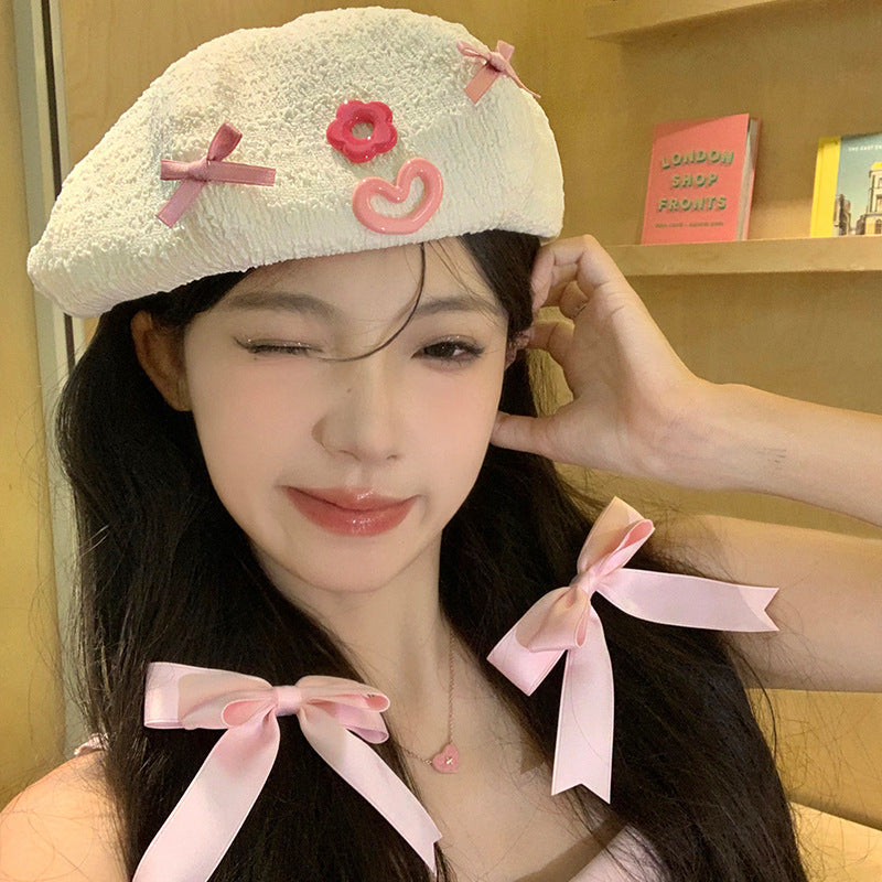 Beret Big Head Circumference Female Black Internet Celebrity All-matching
