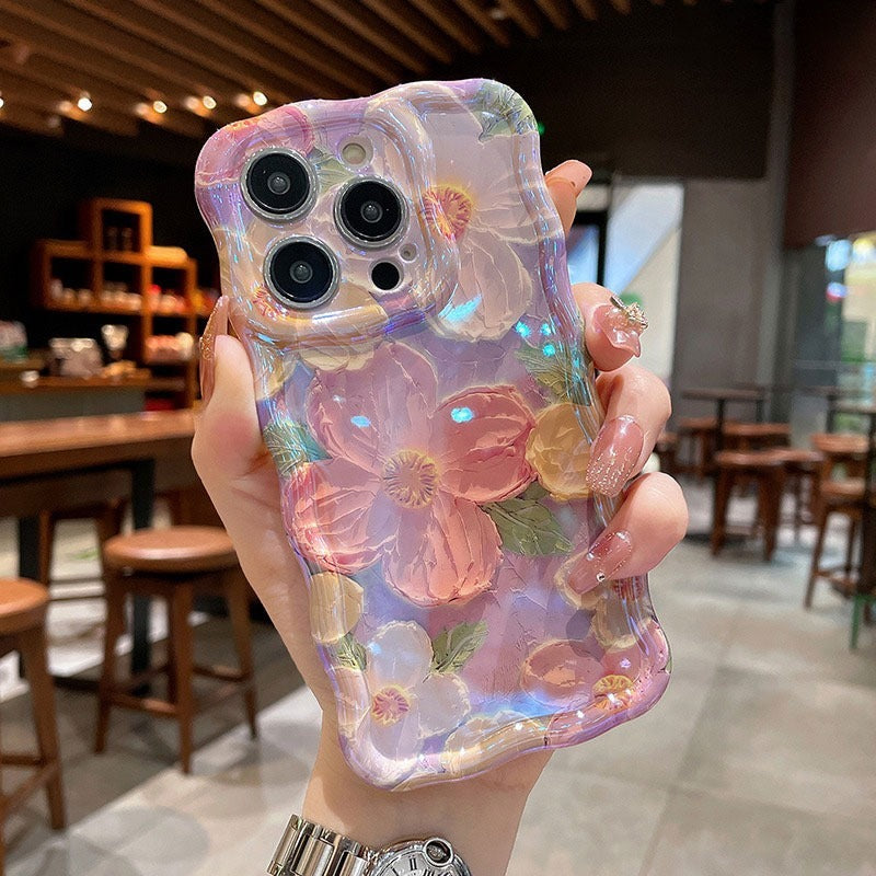 All-inclusive Drop-resistant Oil Painting Flower Soft Silicone Phone Case