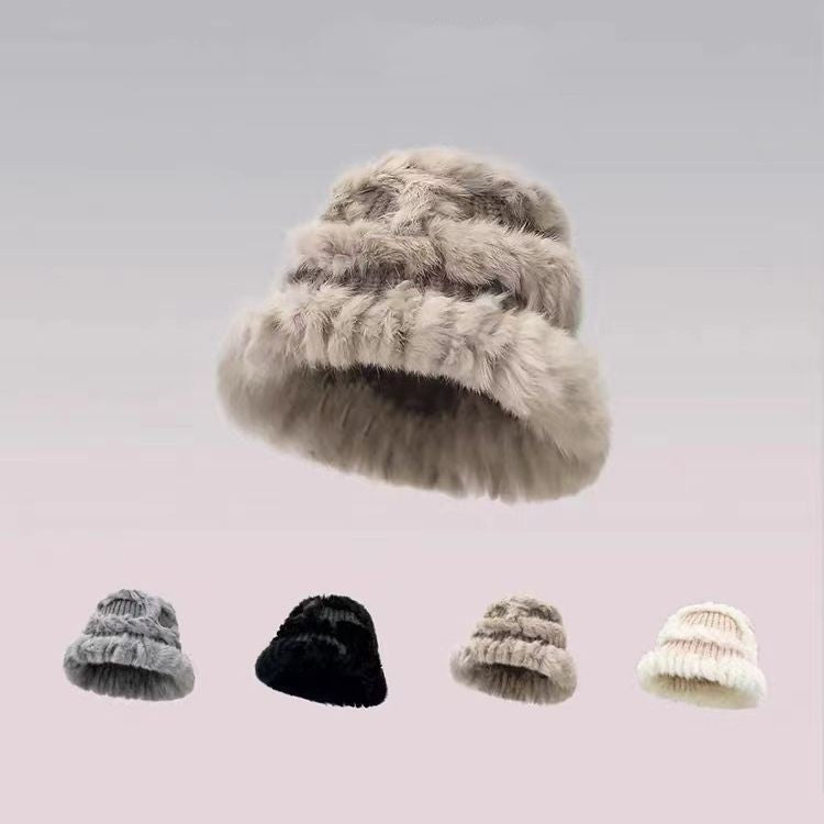 Rabbit Fur Hat Women&