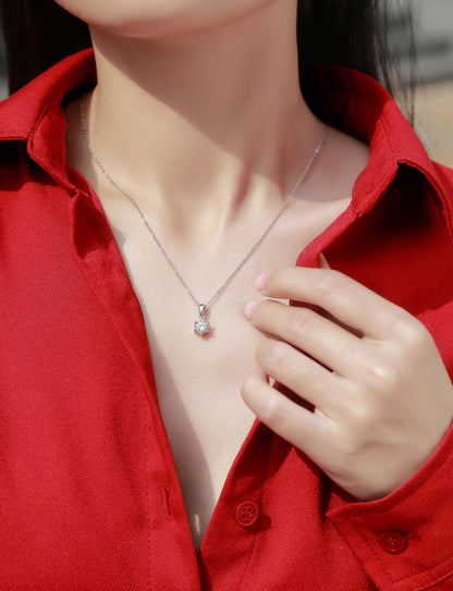 Breeze Dance - Affordable Diamond Jewelry Necklace Pendant Set With 1-carat, 2-carat And 3-carat Moissan Diamonds, S925 Sterling Silver And Platinum-plated. Fashionable And Trendy Jewelry.
