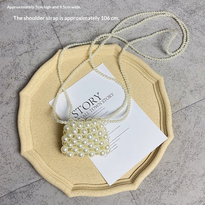 Summer Crossbody Versatile Mini Retro Handwoven Pearl Bag