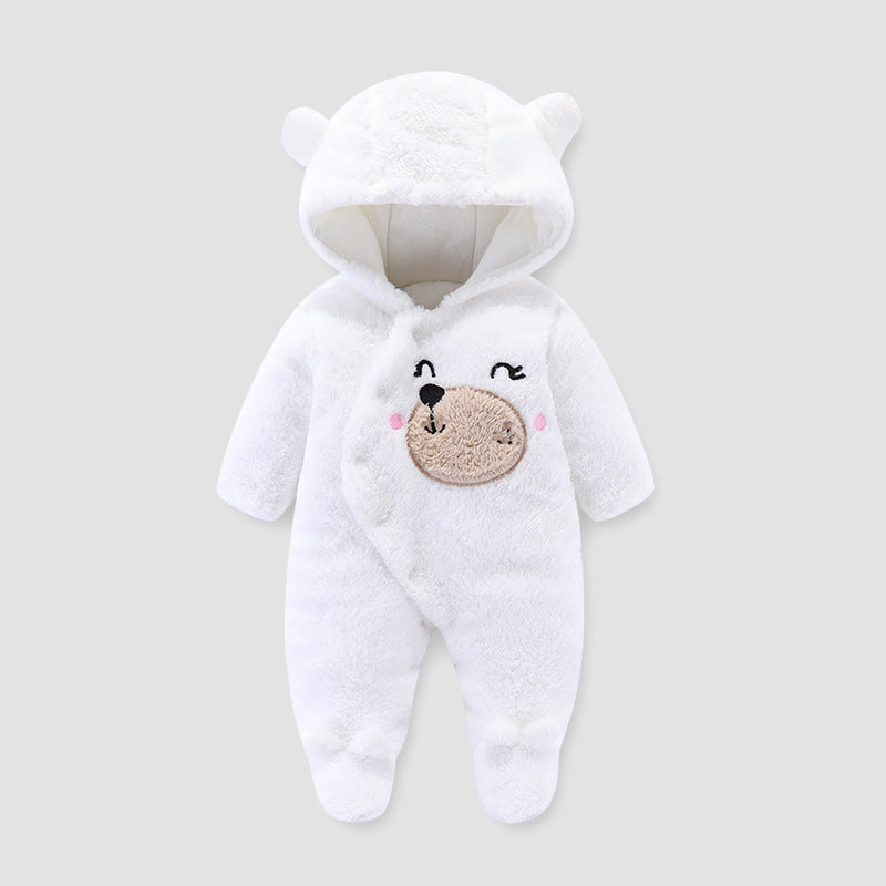 Season Baby Thickened Jumpsuit Shu Cotton Velvet Jumpsuit Newborn Winter Baby &amp; Kids Clothes Romper
