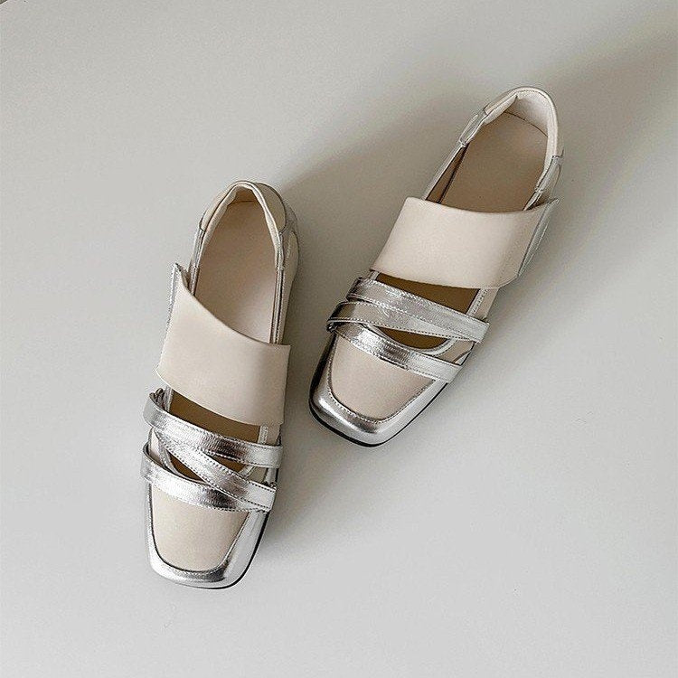 Genuine Leather Ballet Flats For Women, Premium Niche Design, Fashionable Sporty Casual Pumps With Low-Cut Upper