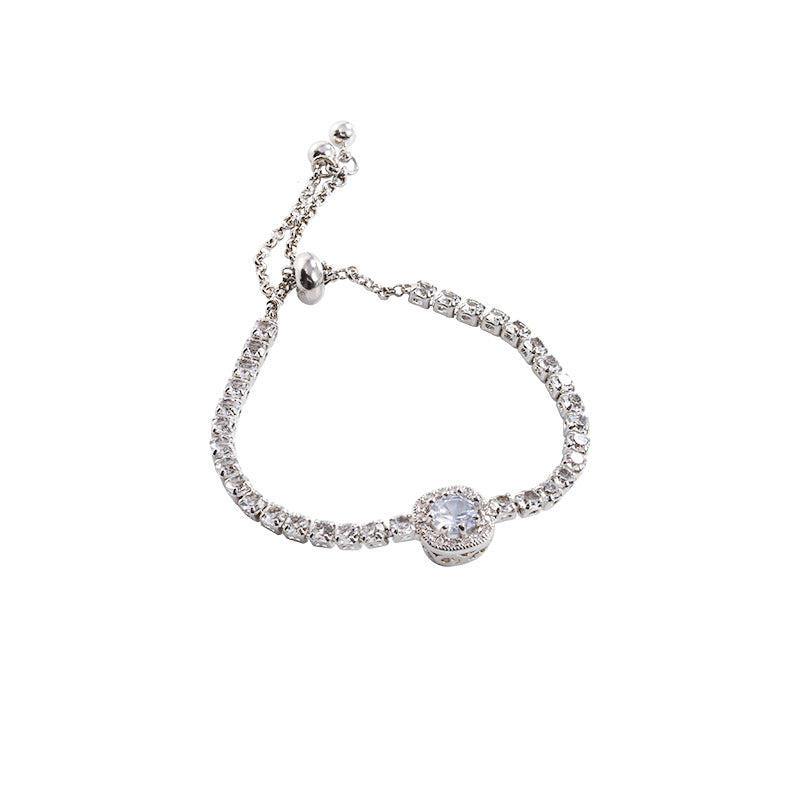 Exquisite Full Zircon Bracelet For Women, Light Luxury Niche Design, Square Zircon Bangle, Gift For  &amp; Best Sisters Jewelry