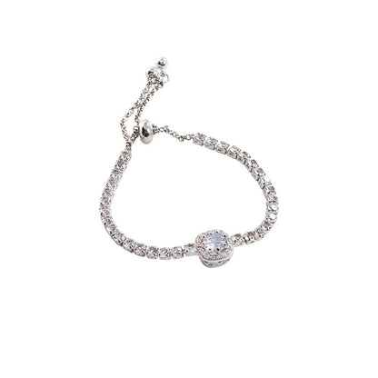 Exquisite Full Zircon Bracelet For Women, Light Luxury Niche Design, Square Zircon Bangle, Gift For  &amp; Best Sisters Jewelry