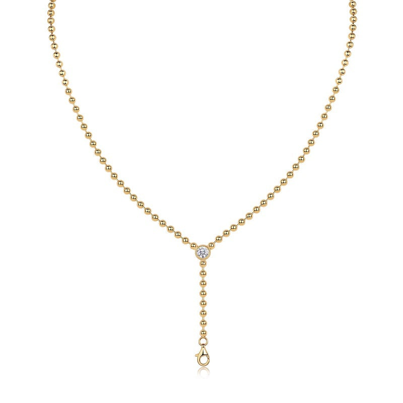 Time Interlaced - A Trendy Diamond Jewelry Necklace Pendant Set With 0.5-carat Moissanite S925 Sterling Silver And Gold Plating