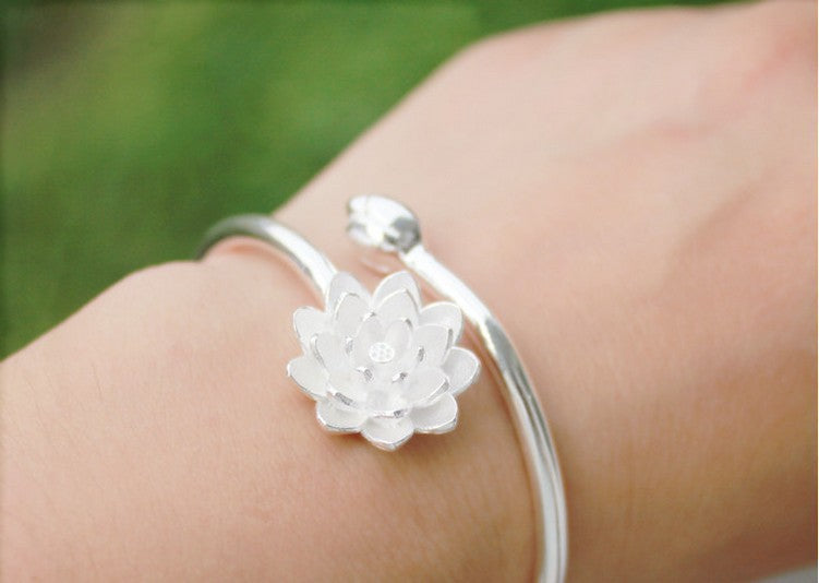 Snow Lotus Silver Bracelet Fashion Korean Version Women&