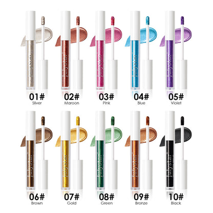 Eye Makeup Ten Colors Thin And Glittering Brightening Liquid Eye Shadow