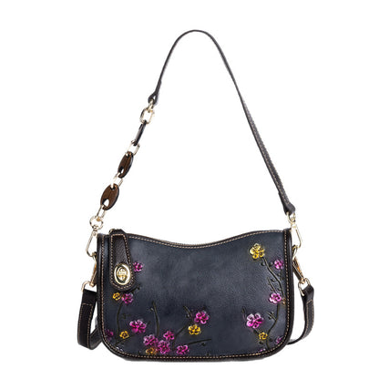 First-Layer Cowhide Fashionable Simple Shoulder Bag