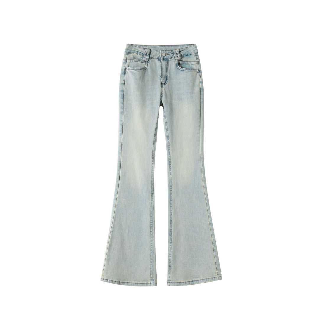 Light Blue American-Style Flared Jeans For Women