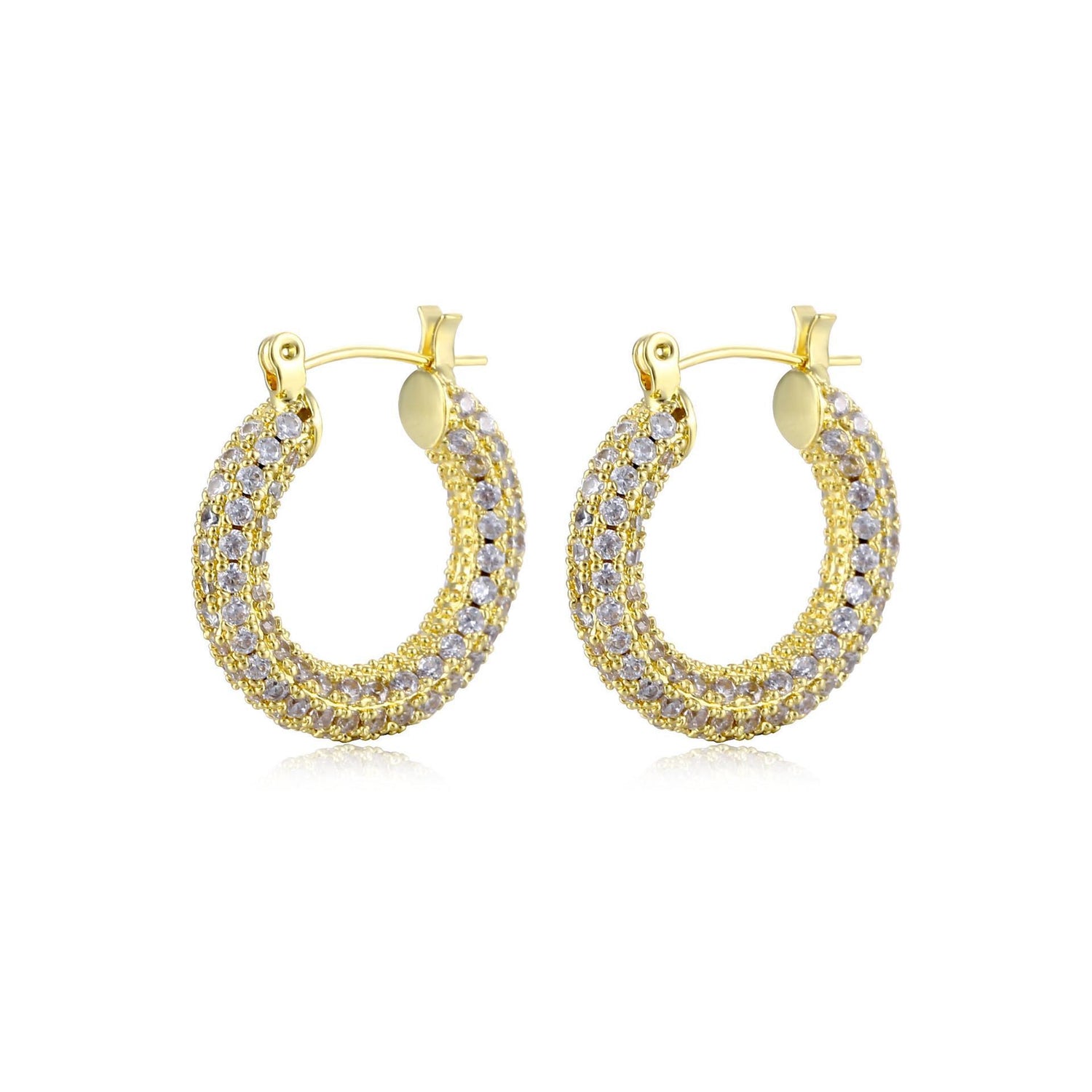 Personality Circle Rhinestone Earrings Micro Inlaid Zircon Ear Ring
