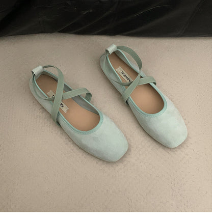 Womens Solid Color Versatile Low-cut Flat Shoes