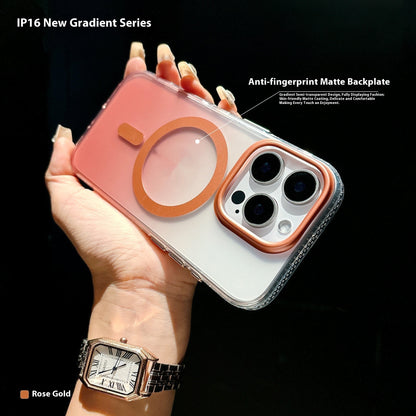 Laser Gradient Magnetic Aurora Applicable 17ProMax Frosted Mobile Phone Protective Case