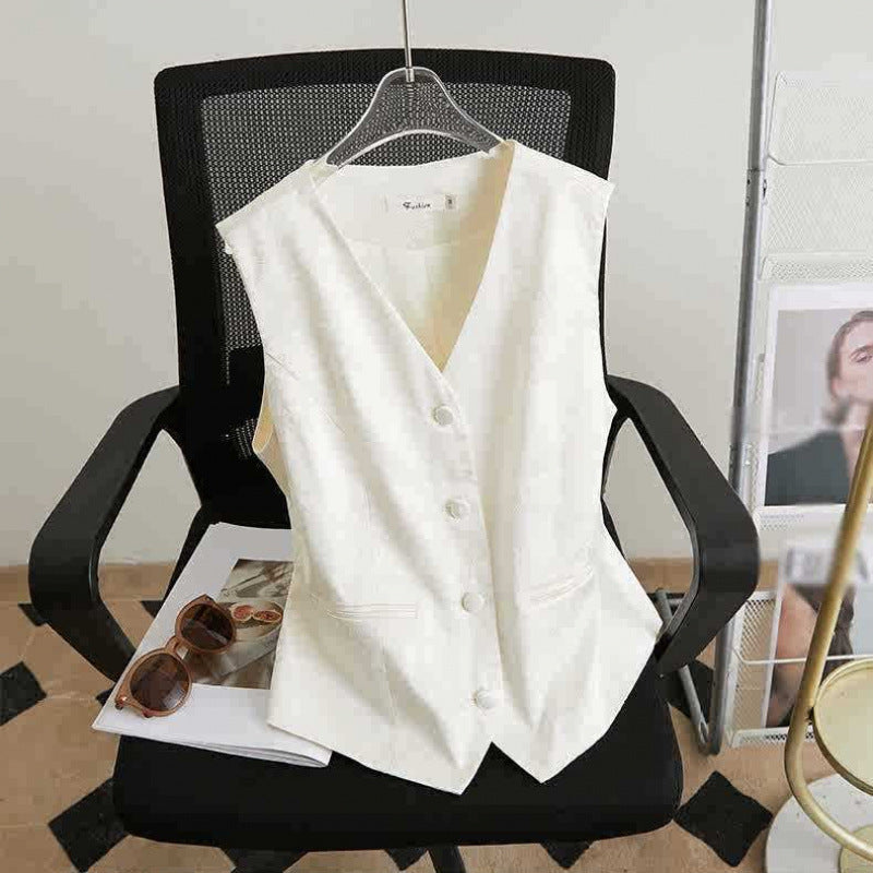 Slim-fit V-neck Youthful Jacquard Vest Waistcoat