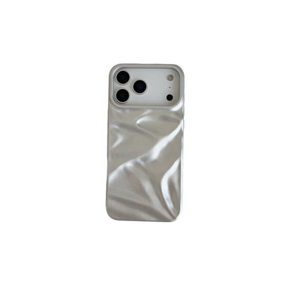 High-grade Cream White Pleated Pattern Phone Case