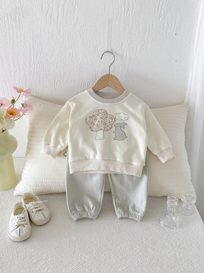 Casual Pants Cartoon Sweater Two-piece Suit