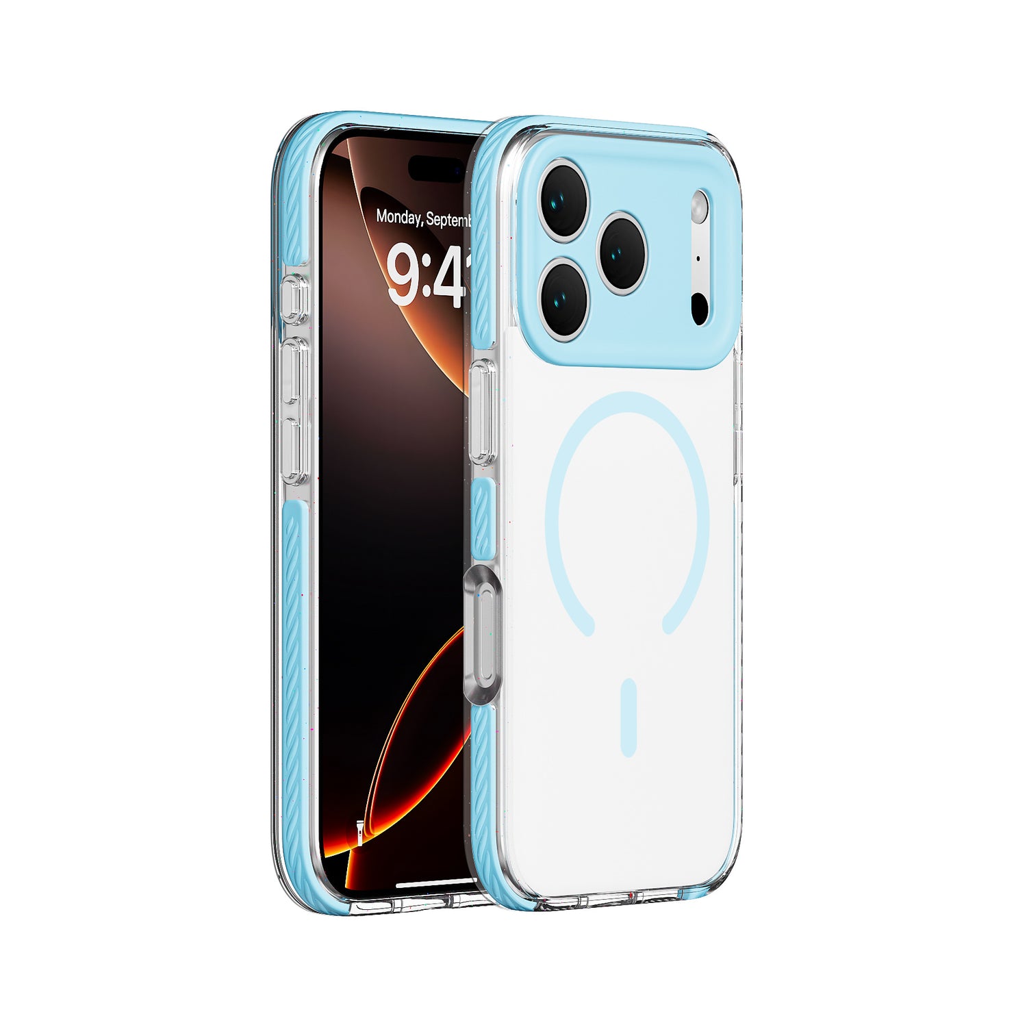Three-in-one Drop-resistant Transparent Protective Case