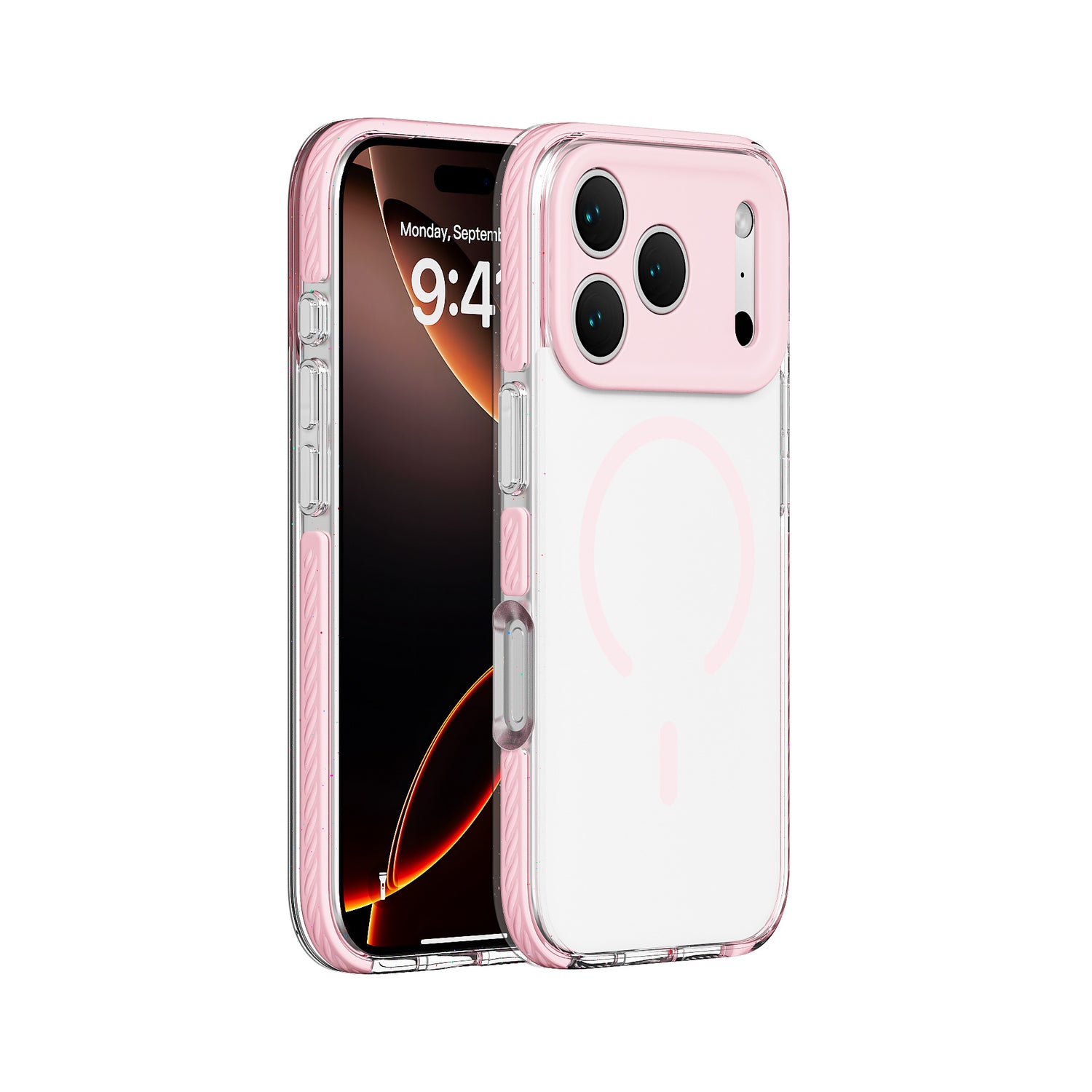 Three-in-one Drop-resistant Transparent Protective Case