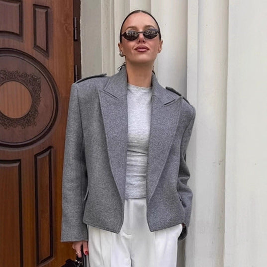 Gray Suit Jacket Women&