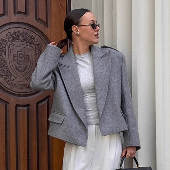 Gray Suit Jacket Women&