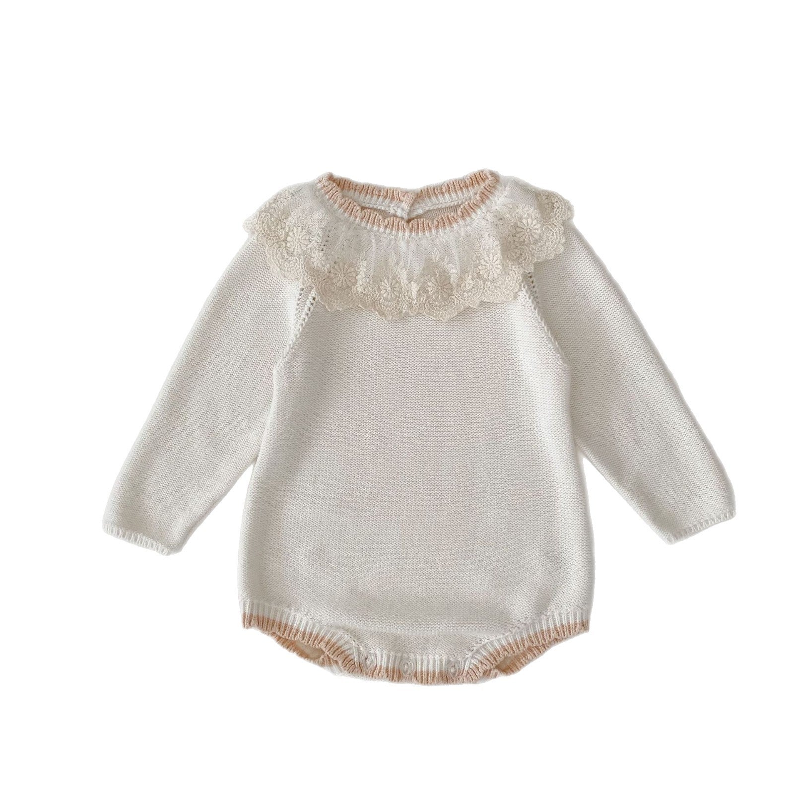 Autumn New Baby Lace Collar Knitted Long Sleeve