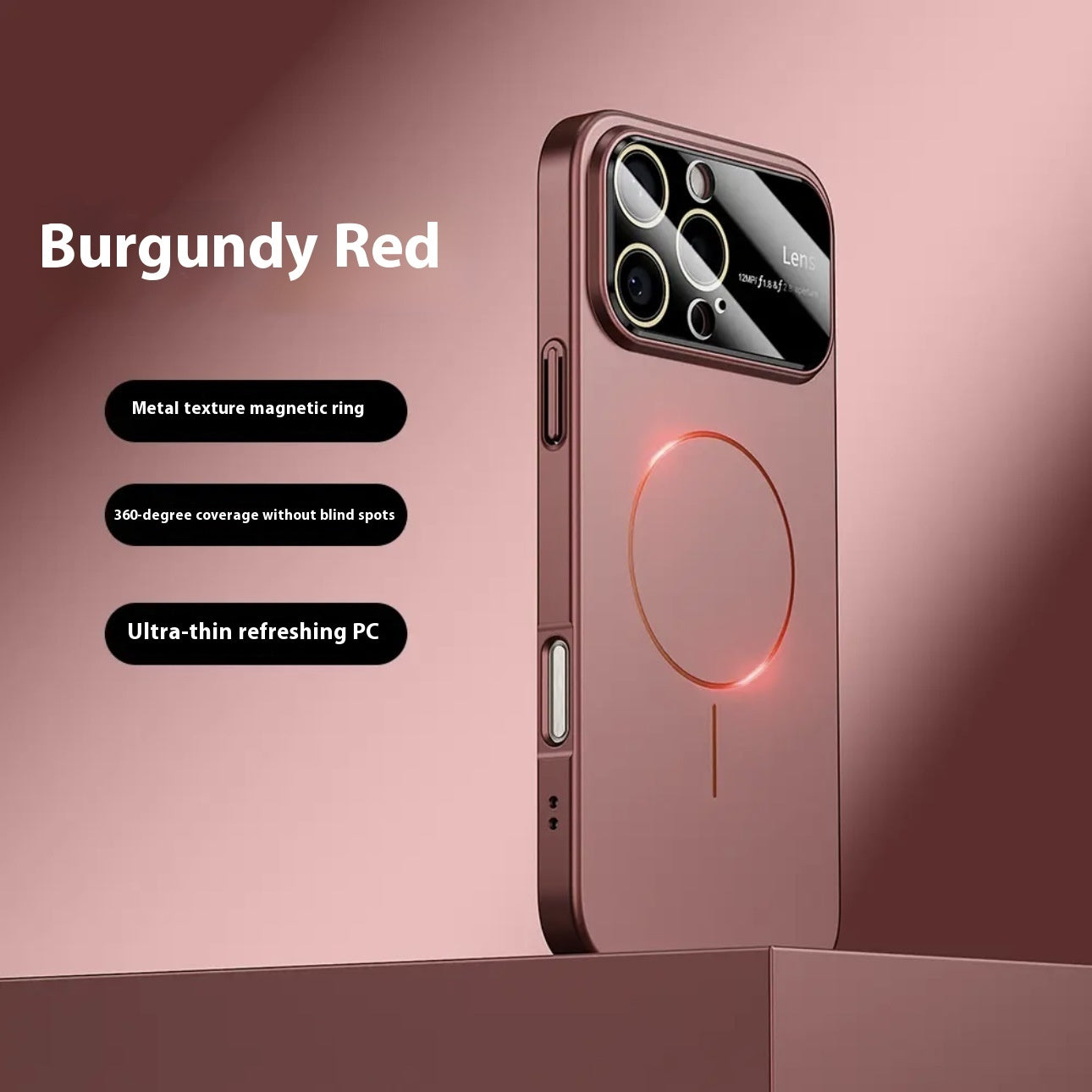 Large Window Frosted Fine Circle Magnetic Drop-resistant Phone Case