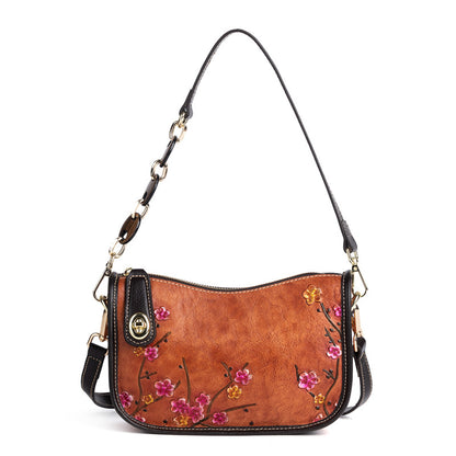 First-Layer Cowhide Fashionable Simple Shoulder Bag