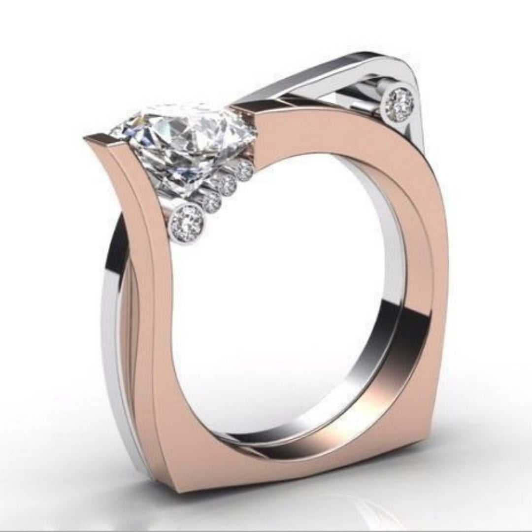 Accessories Couple Rings Inlaid Zircon Ring