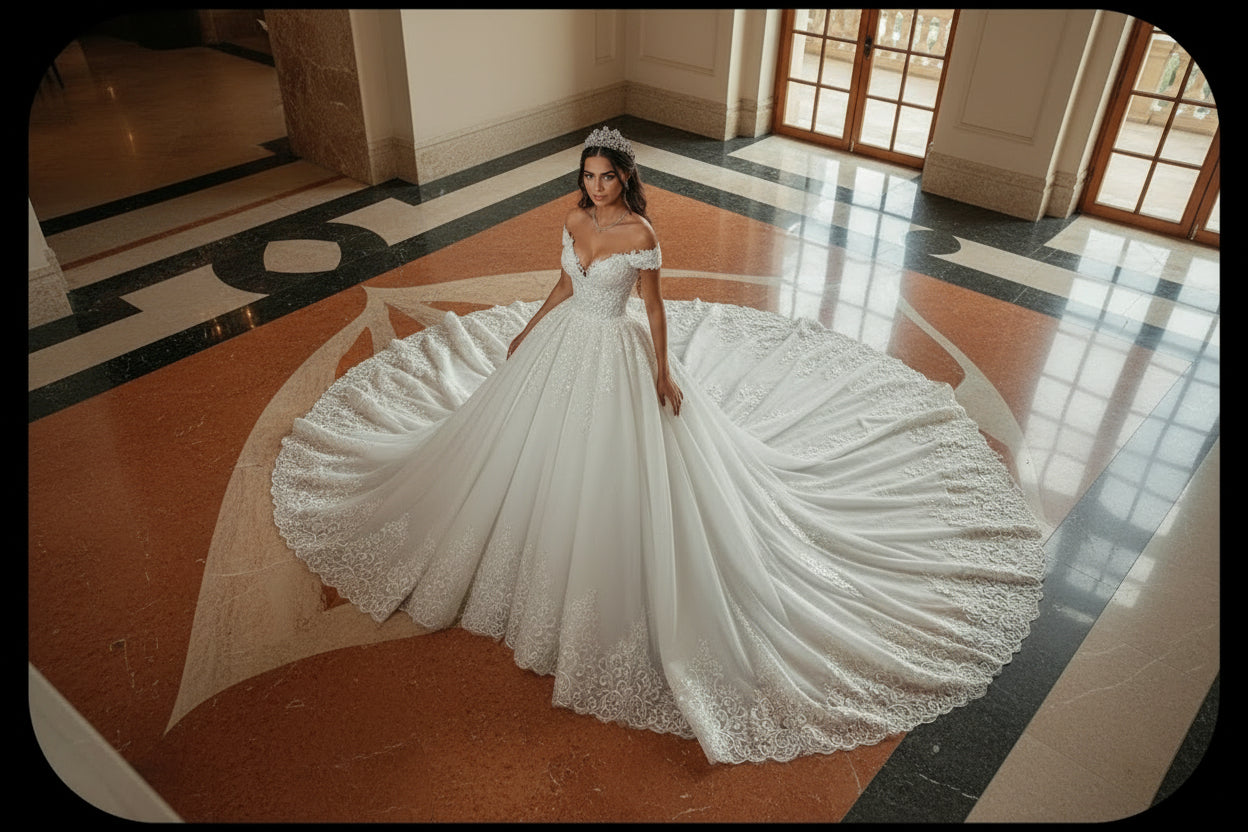 Bridal Lace Detachable Wedding Dress