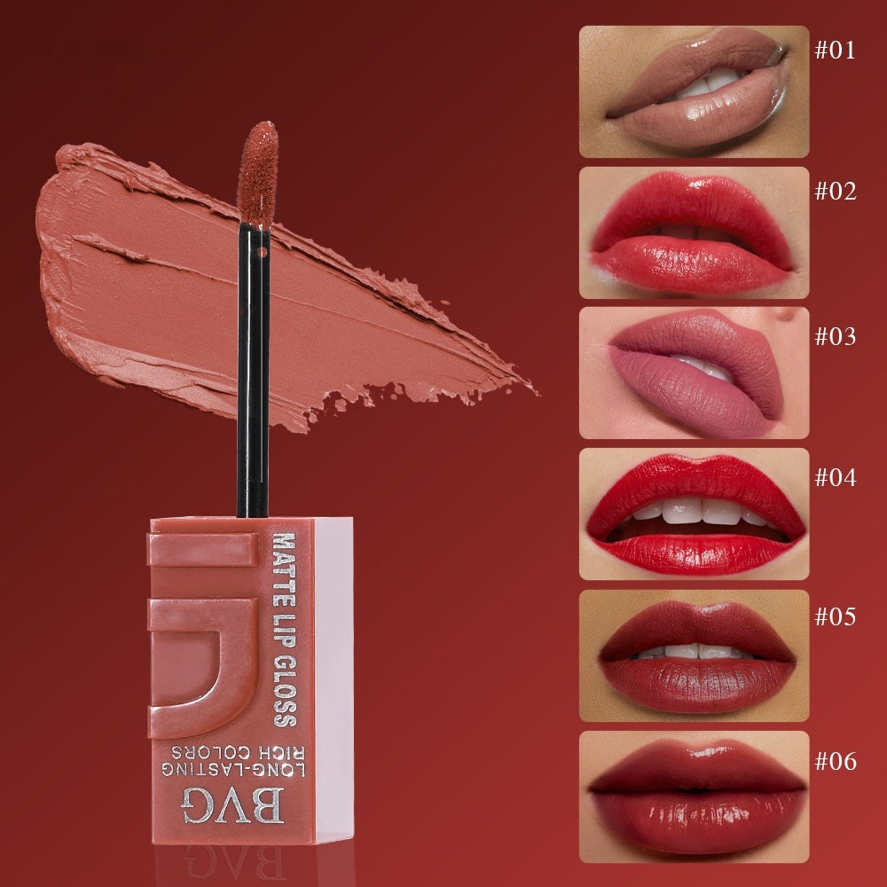 Matte Finish Lip Lacquer Sets Nonstick Cup Non-fading Lip Gloss Lip Gloss Moisturizing
